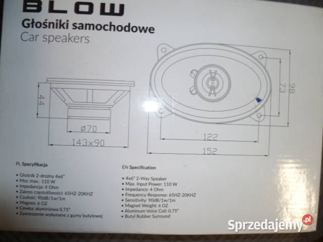 Głośniki samochodowe Blow WH4616 Kraków