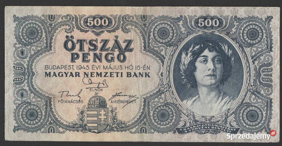 WĘGRY 500 PENGO 1945 łódzkie Łódź