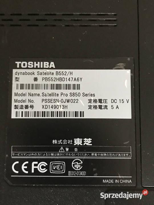 Laptop Toshiba b552h Intel Core i5 8GB Ram SSD Parzymiechy