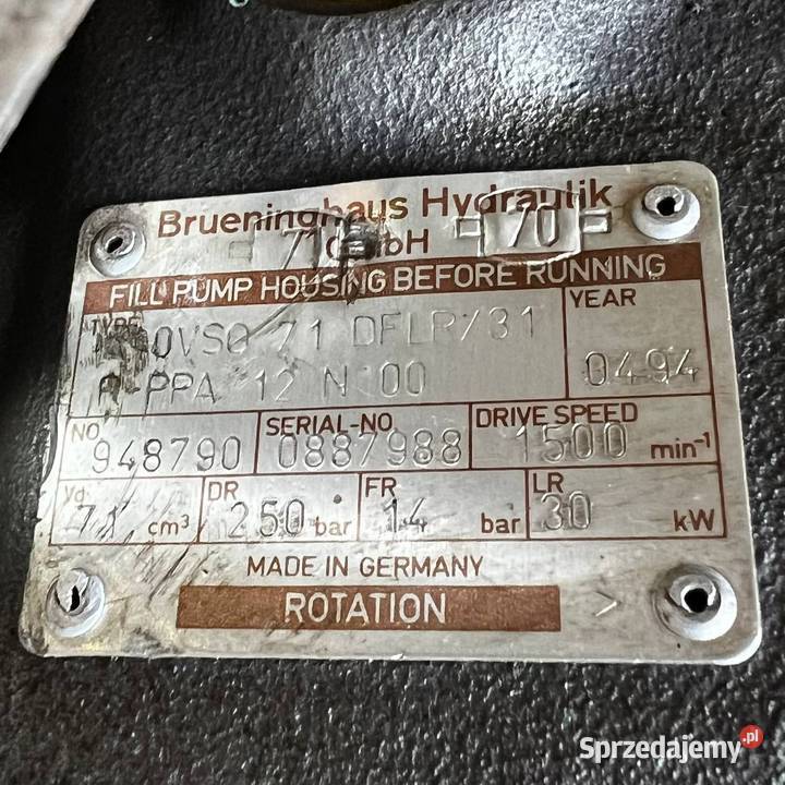 Brueninghaus Rexroth A10VSO71DFLR 31R PPA12N00 Poznań