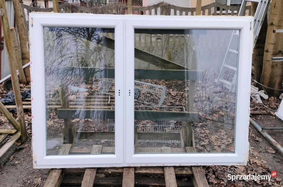 Okno PCV szer 206x143 wys dwuszybowe używane Okna ścienne