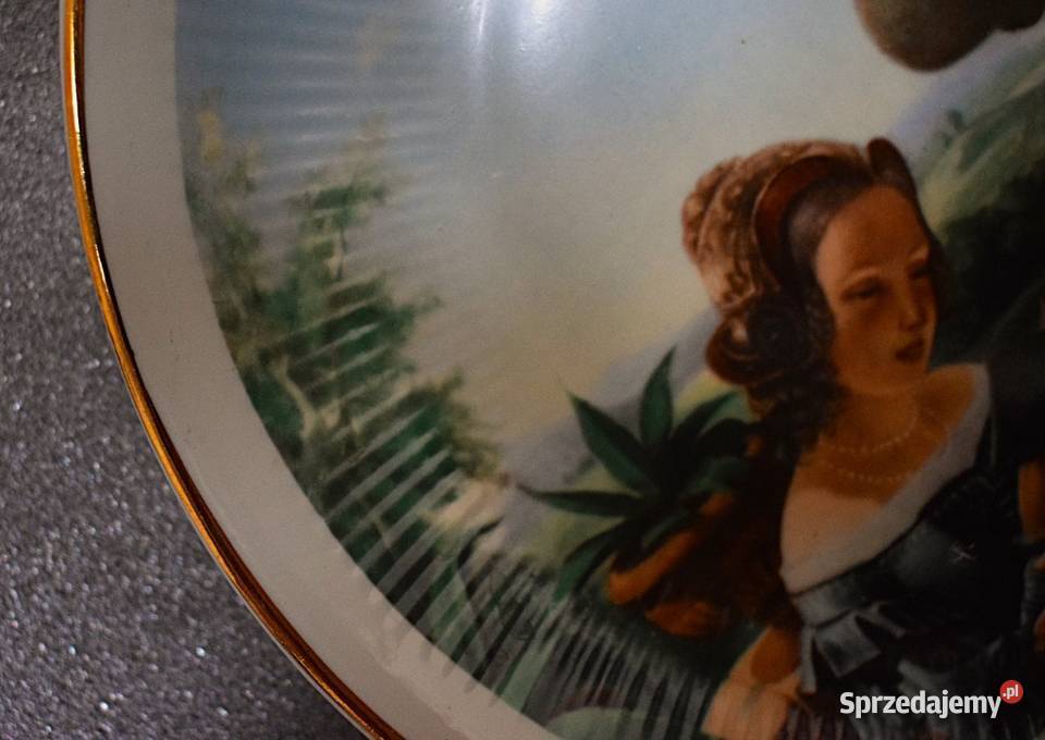 Talerz ozdobny Scena balkonowa fabryka porcelany Chełmno
