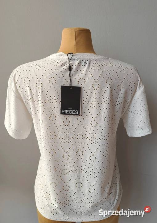 Nowy damski Tshirt ażurowy PIECES XS Toruń