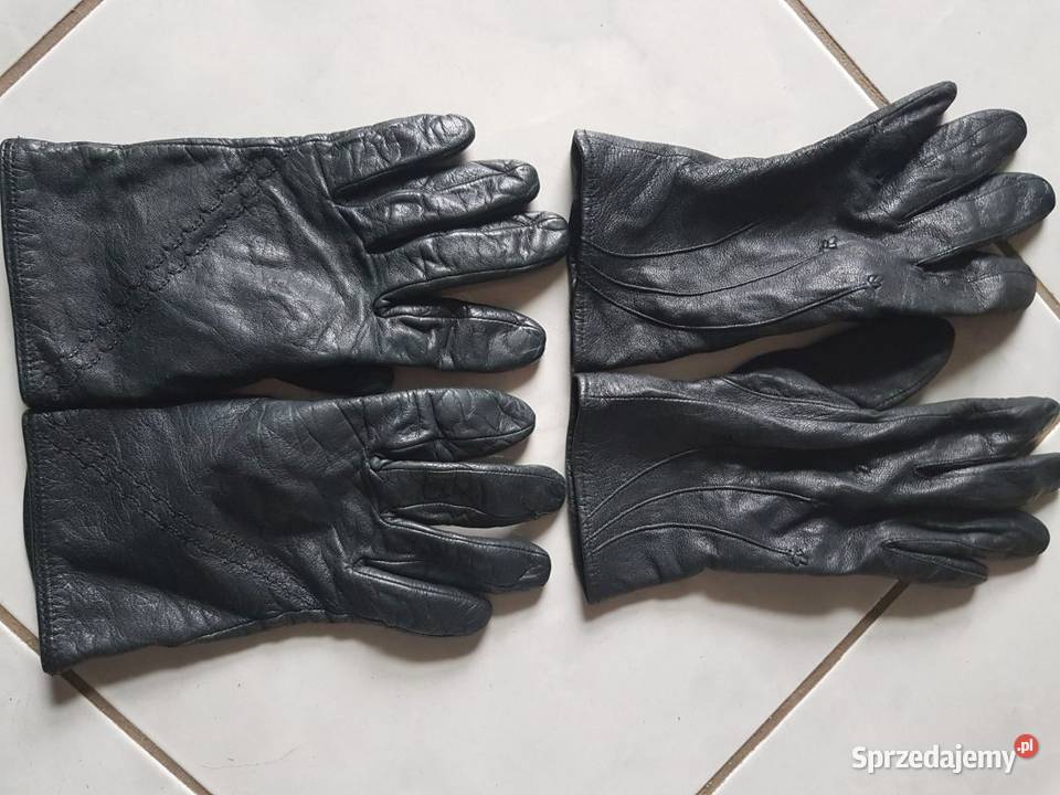 2 pary skórzane skórkowe rękawiczki damskie Kielce