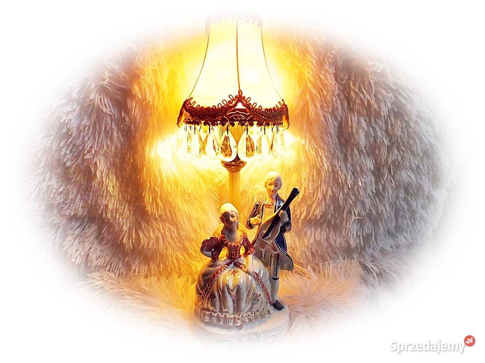 Piękna stara porcelanowa lampka nocna barok Cudo