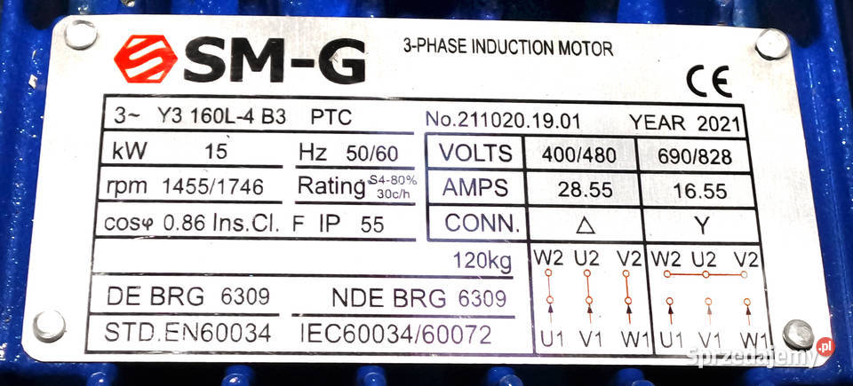 Silnik Elektryczny 15kW 400690V 1455obr 3FAZOWY kujawsko-pomorskie