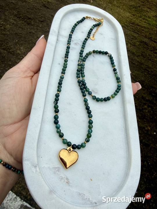 Naszyjnik i bransoletka choker kamienie Warszawa