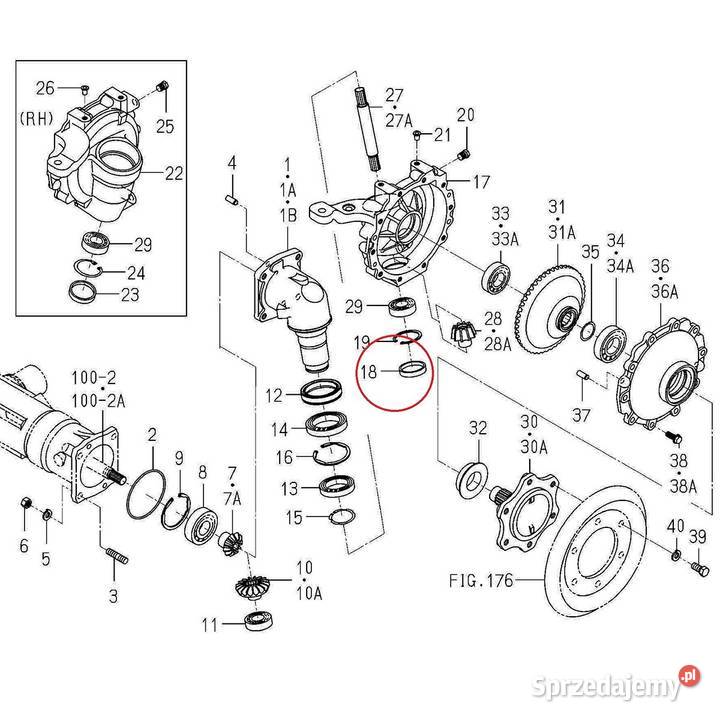 Dekiel zwolnicy 52 mm Iseki TH4260 TH4290 TH4330 Tajęcina sprzedam
