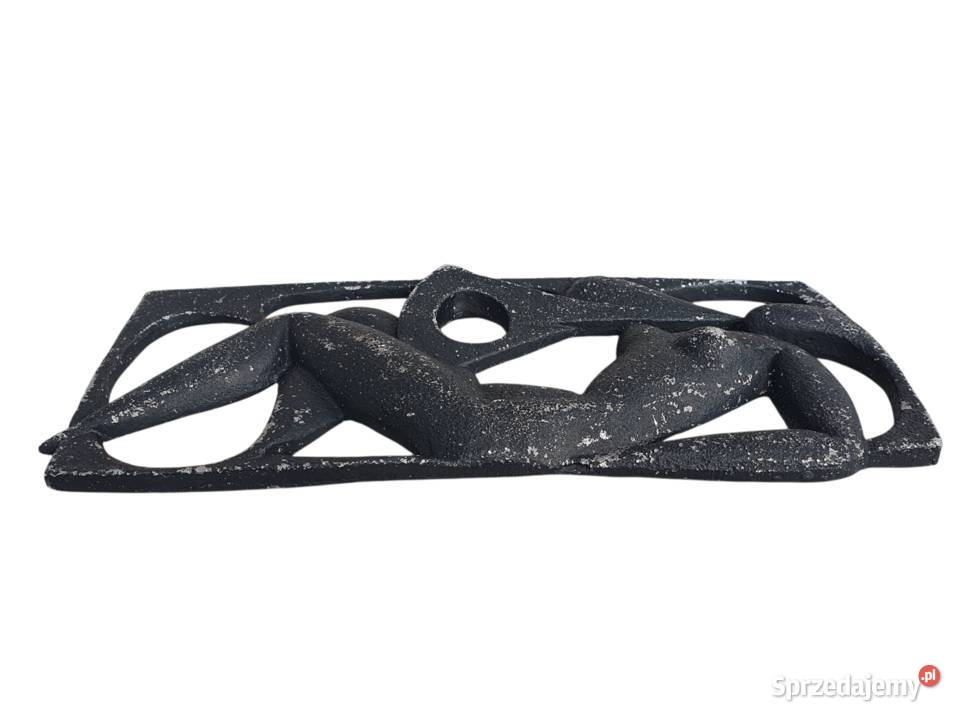 Stara ścienna płaskorzeźba z aluminium akt Pozostałe Cieszyn