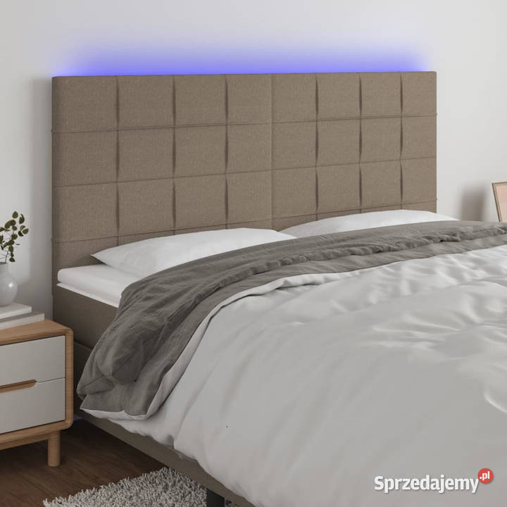 Zagłówek do łóżka z LED taupe 200x5x118128 Warszawa