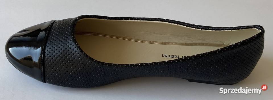 Czarne baleriny połysk rozmiar 37 BAL9 23.5cm Balerinki