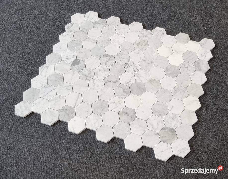MOZAIKA BIANCO CARRARA HEXAGON MATOWA Bielawa