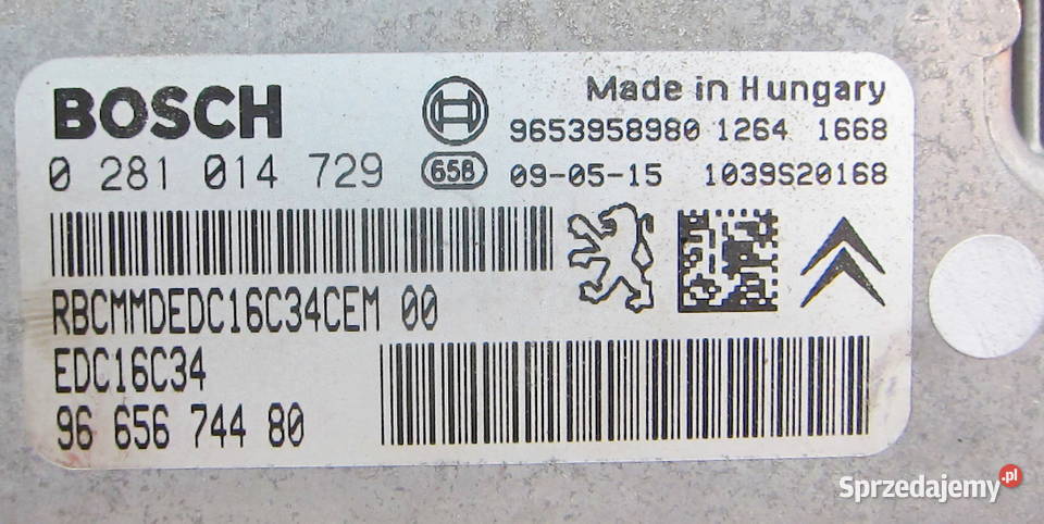 CITROEN PICASSO PEUGE 16 HDI STEROWNI 0281014729 mazowieckie Radom