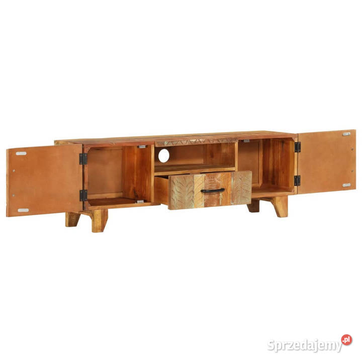 Ręcznie rzeźbiona szafka pod TV 120x30x40 drewno Warszawa sprzedam