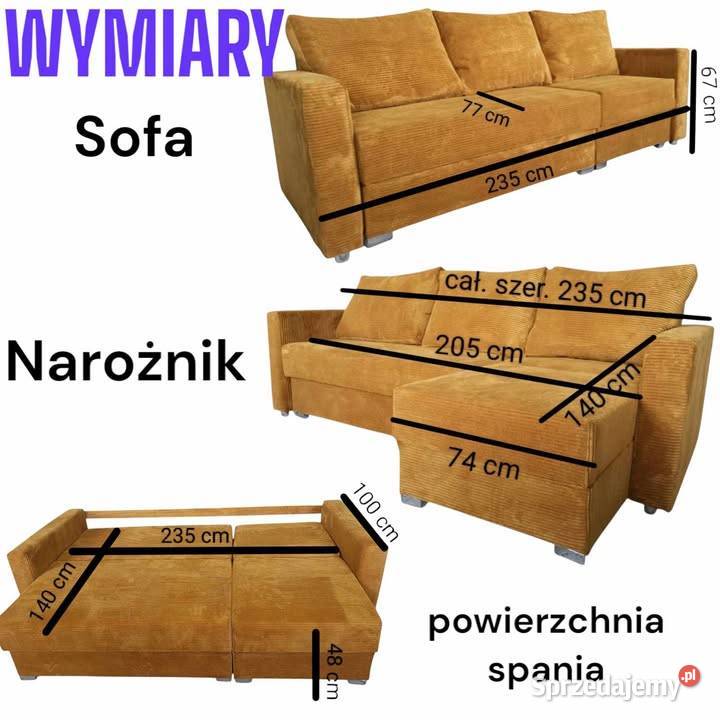 Sofa i Narożnik w jednym 2w1 pojemniki spanie Gdańsk