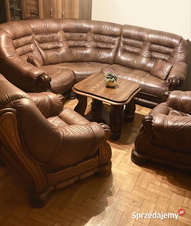 Zestaw Kler drewno skóra Dębowo skórzany Komplet skóra naturalna Opole