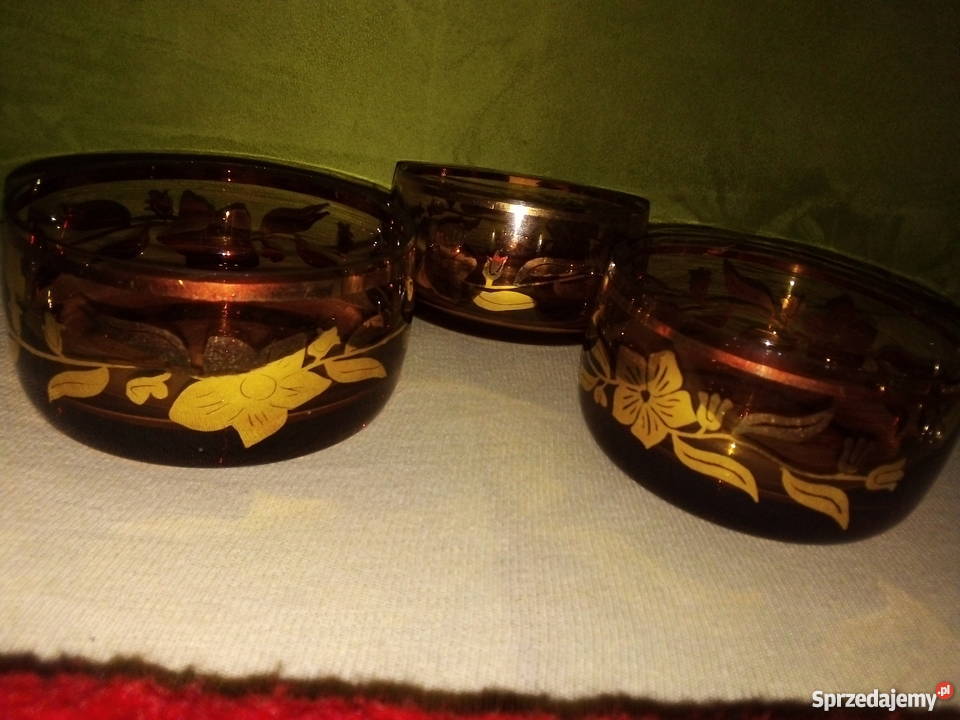 Miski szklane burs tyn i zloto mazowieckie sprzedam