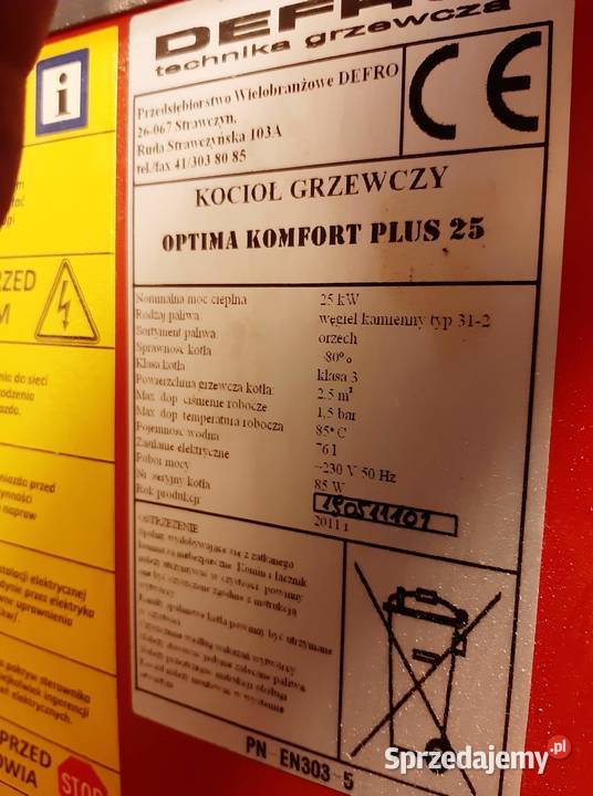Piec Defro kocioł super stan węgiel drewno 25kw Jordanów