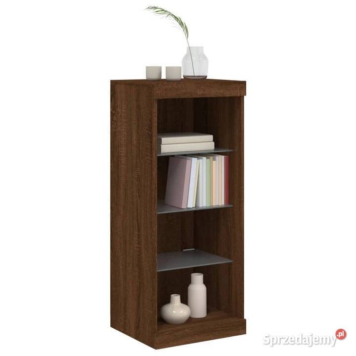 Szafka z oświetleniem LED brązowy dąb 41x37x100 Pozostałe Warszawa