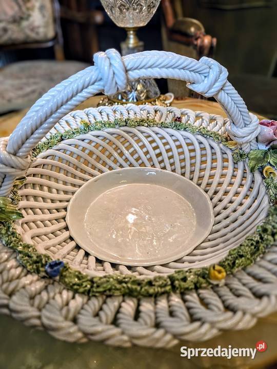 Porcelanowy Włoski koszyk koszyczek Bassano Kalisz