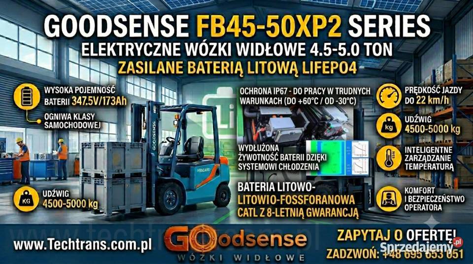 Elektryczny Wózek Widłowy 5 Ton GOODSENSE LiIon Elbląg