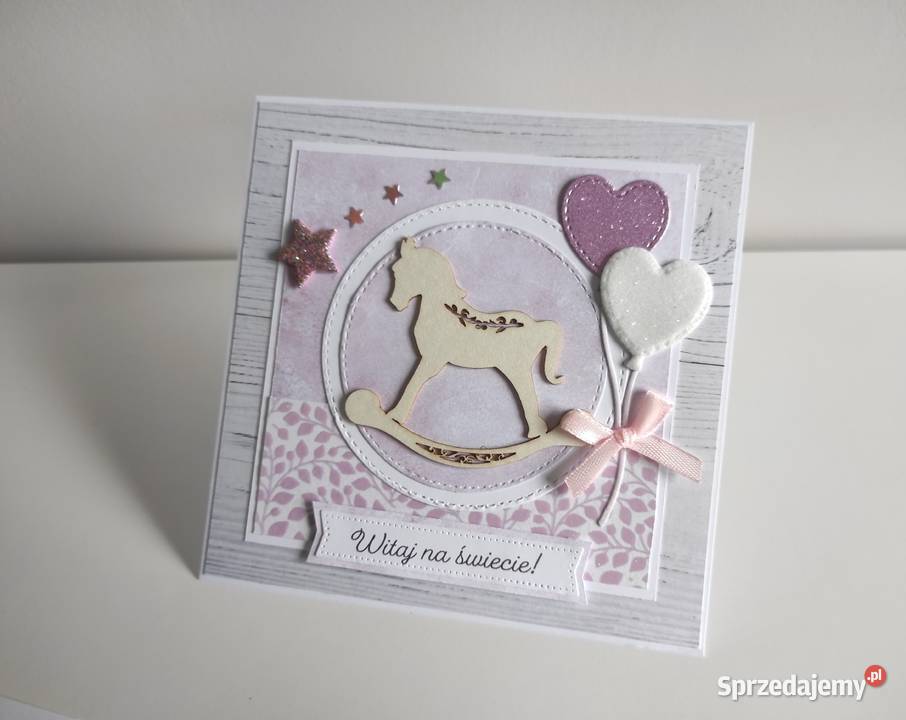Kartka ręcznie robiona na narodziny dziecka Łódź