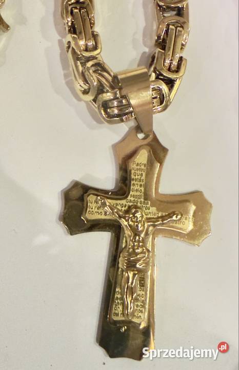 Komplet męski łańcuszek bransoletka i krzyż Wolsztyn