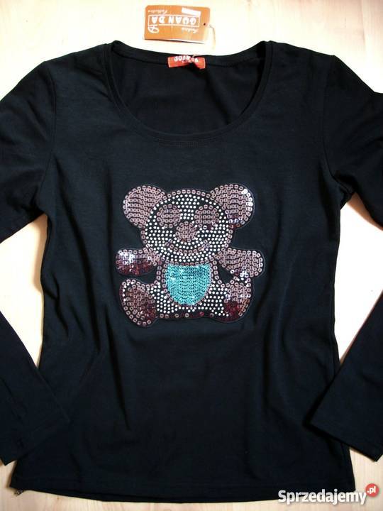 NOWA Czarna bluzka MIŚ Cekiny S M Nowy Sącz