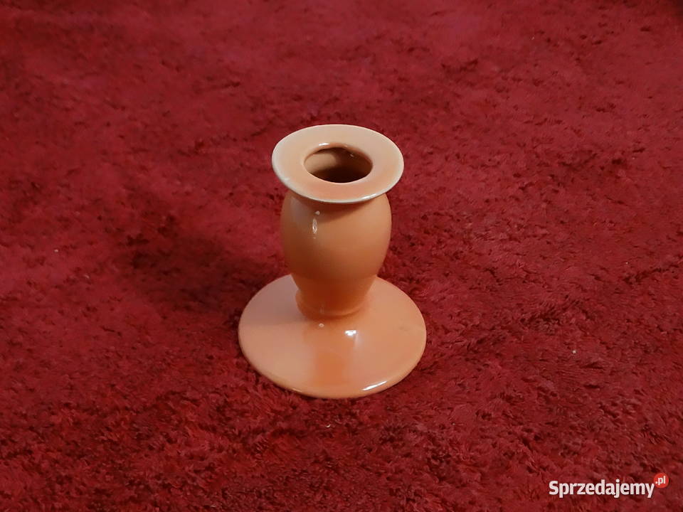 Stylowy ceramiczny świecznik soczysty pomarańcz Biłgoraj