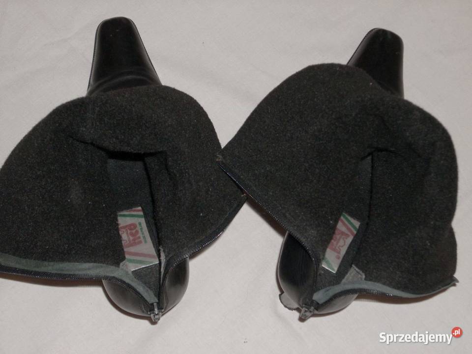 Skórzane kozaki HED vintage Zamek z tyłu 40 Nowy Sącz