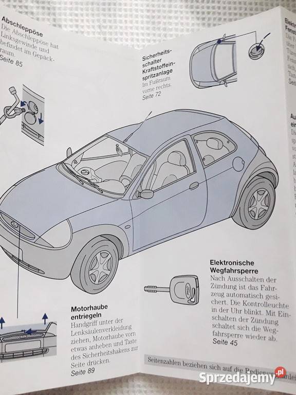 Ford Ka instrukcja obsługi 2 prospekt ulotka Piotrków Trybunalski
