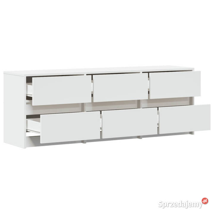 Szafka TV z LED biała 140x34x50 materiał Warszawa