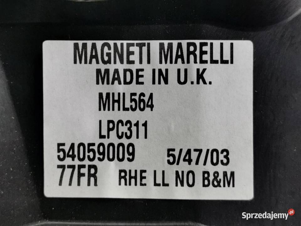 LAMPA PRAWY PRZÓD ROVER 400 19952000 MAGNETI lubelskie