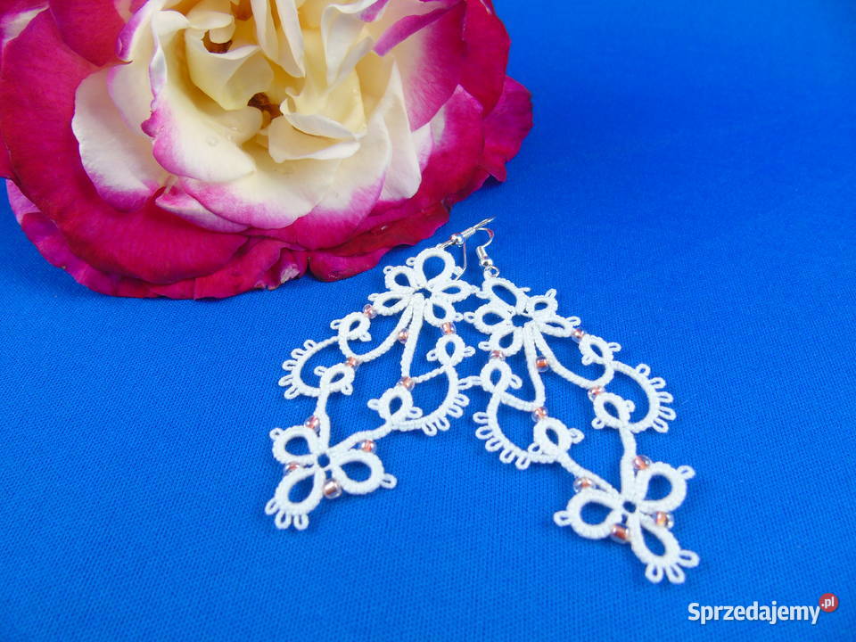 Kolczyki frywolitkowe różne wzory i kolory małopolskie Wiśniowa
