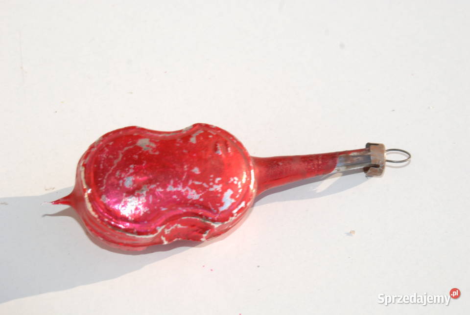 Stara ozdoba choinkowa bombka bańka skrzypce śląskie Cieszyn