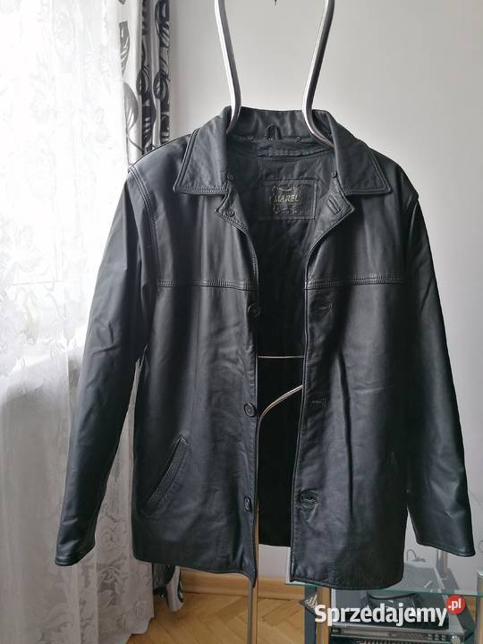 KURTKA SKÓRZANA MĘSKA CZARNA KLASYCZNA MAREL