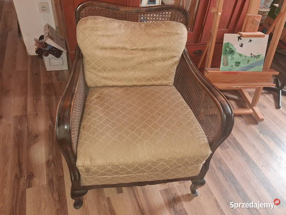 ZABYTKOWA SOFA Z DWOMA FOTELAMI WIKLINOWO Antyki
