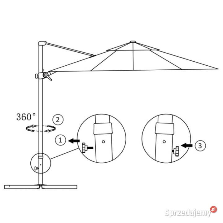 Parasol wiszący z aluminiowym słupkiem 300 Pozostałe Warszawa