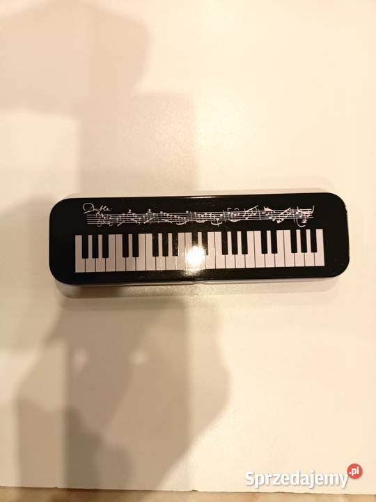 Piórnik metalowy nuty klawiatura fortepianu Łódź