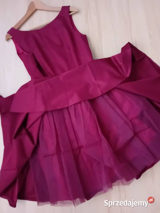 Bordowa Elegancka sukienka wizytowa Na różne Inny materiał mazowieckie Warszawa sprzedam