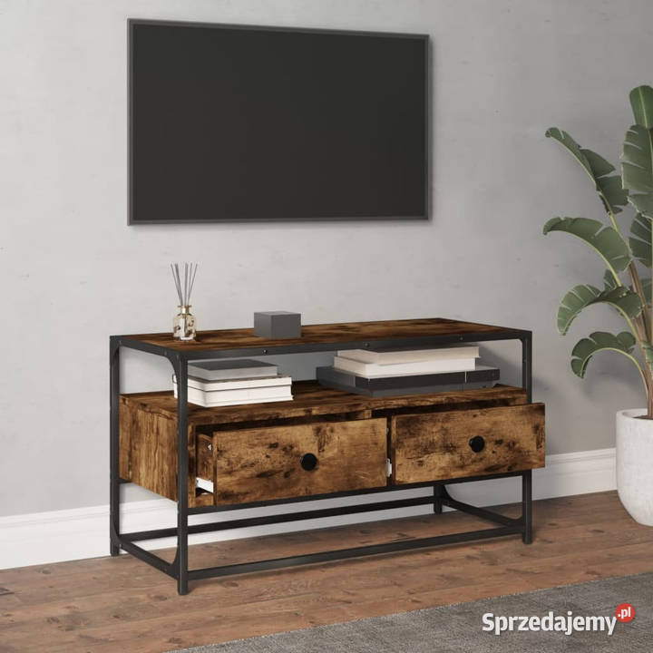 Szafka pod TV przydymiony dąb 80x35x45 WM826312 Warszawa