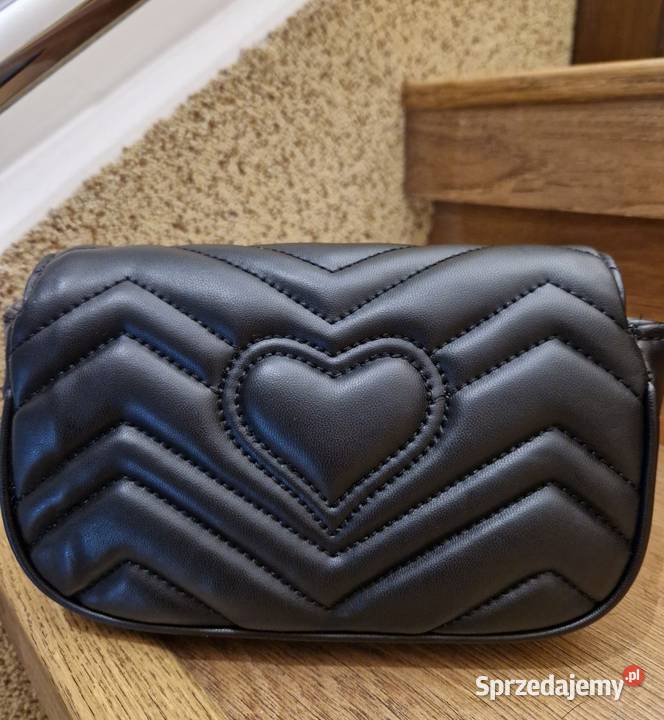 Torebka GG mini Marmont czarna pikowana bordowe