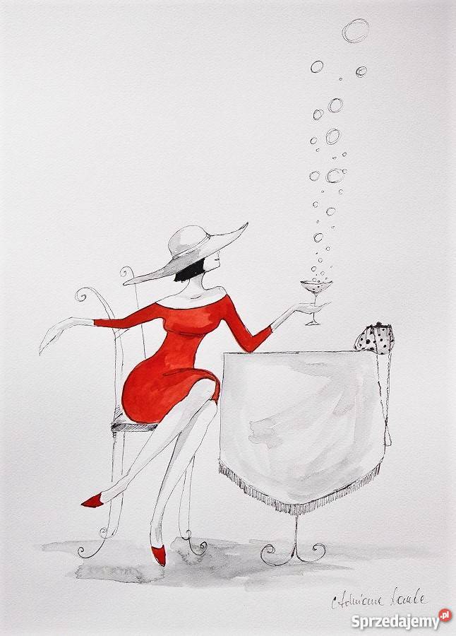 SMAKUJĄC CHWILĘ praca akwarelą i piórkiem