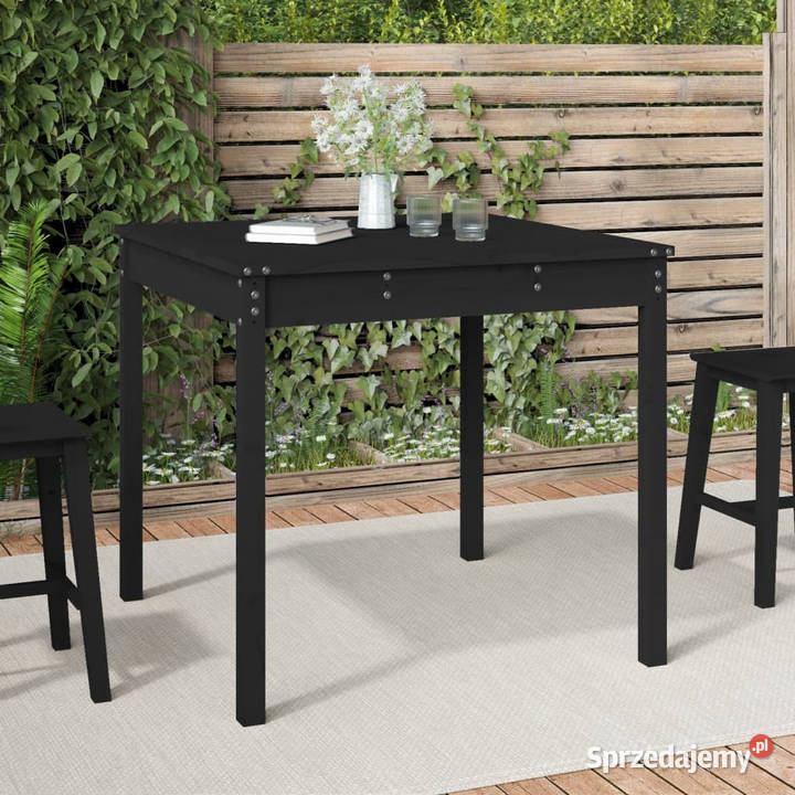 Stolik ogrodowy czarny 825x825x76 lite drewno Stoły i stoliki ogrodowe mazowieckie sprzedam