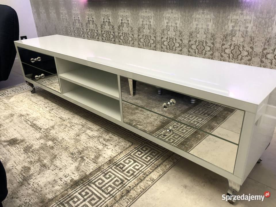 Komoda RTV biała lustrzana Kępno