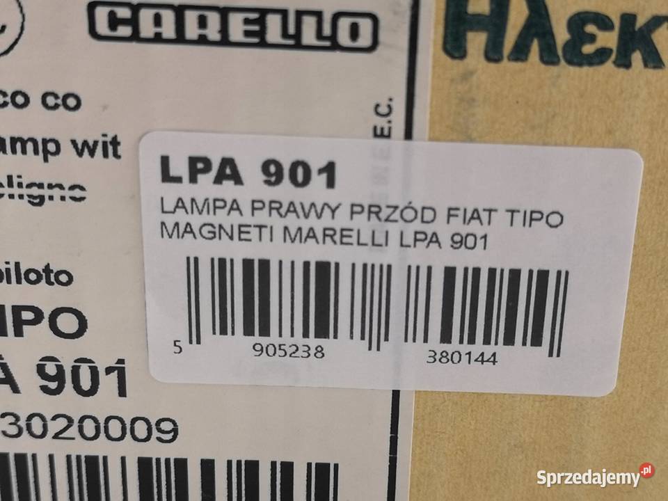 LAMPA PRAWY PRZÓD FIAT TIPO 19891995 NOWA