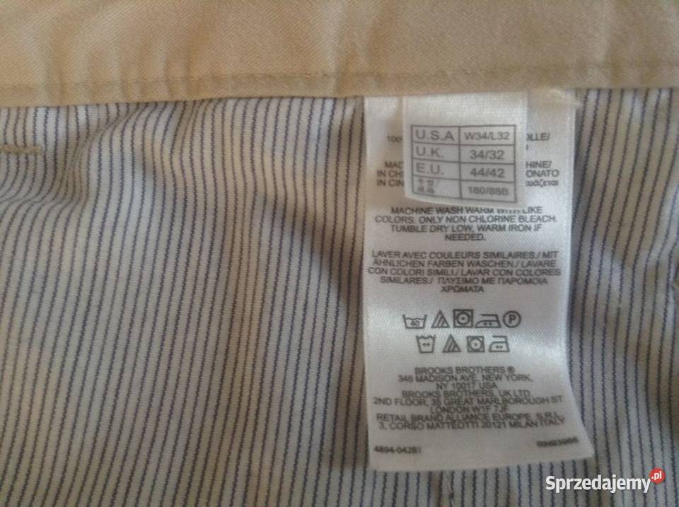 Spodnie męskie100 baw w34L32 BROOKS BROTHERS Opole