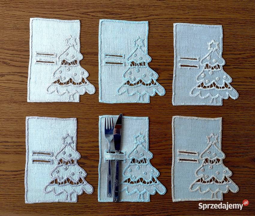 Ręczny haft Choinki wielkopolskie Kalisz