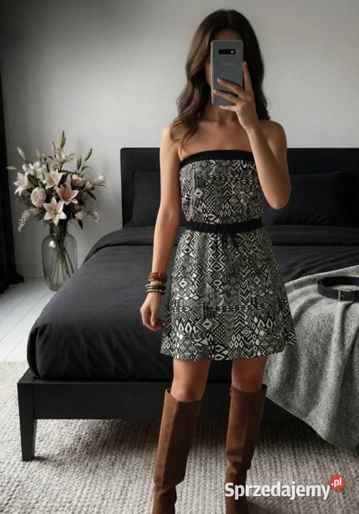 Sukienka basic bawełna z elastanem UNI SML czarny Bytom