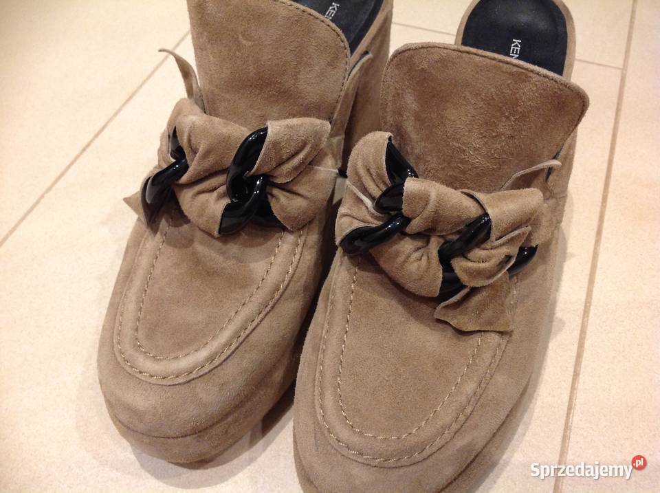 Klapki Skórzane na Platformie KENNELSCHMENGER r skóra Nowa Sól sprzedam